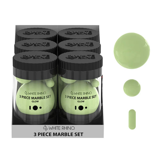 White Rhino - Terp Slurper - 6ct - 3-Piece Marble Set - Assorted Colors