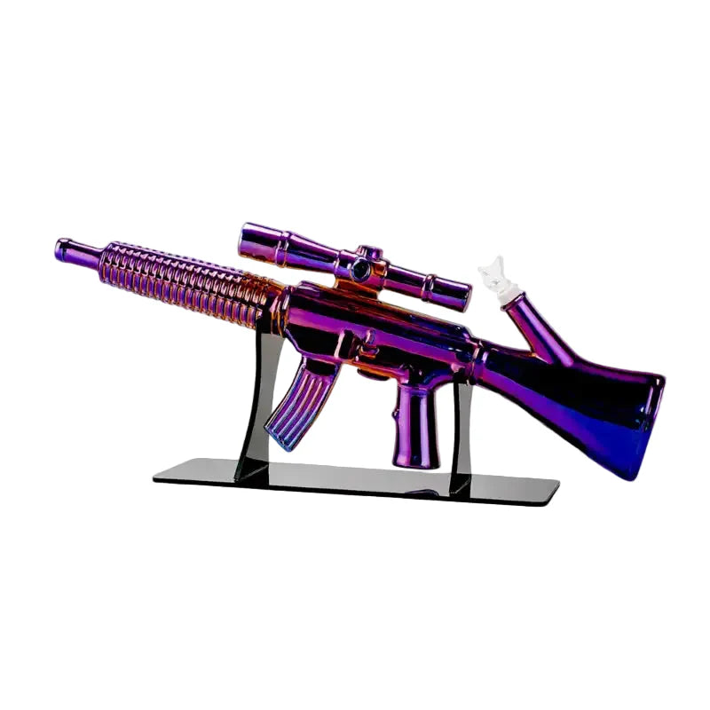 WP - 24" Bullet Blizzard Machine Gun Style Water Pipe w/ Display Stand - Assorted Colors