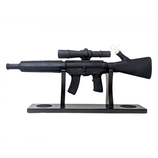 WP - 24" Bullet Blizzard Machine Gun Style Water Pipe w/ Display Stand - Assorted Colors