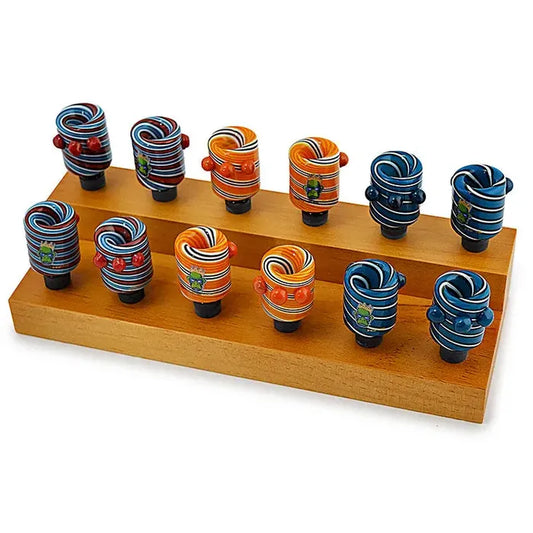 Space King 12ct Glass Bowls Wooden Display