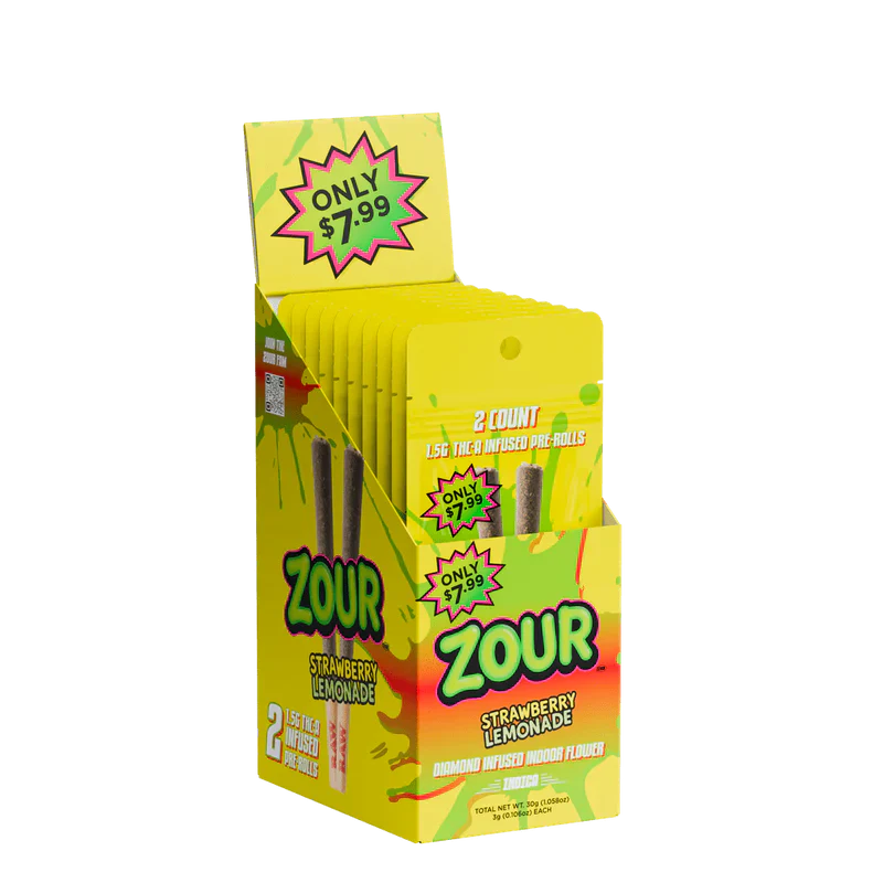 Zour Stash - 1.5G THCA Infused Pre-Rolls - 2pk - 10ct
