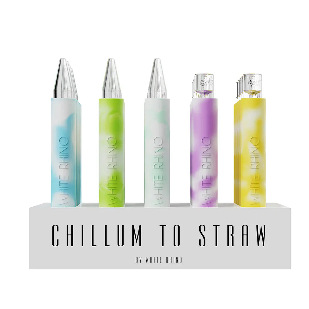 White Rhino - Chillum to Straw - 25ct - Glow in the Dark - Assorted