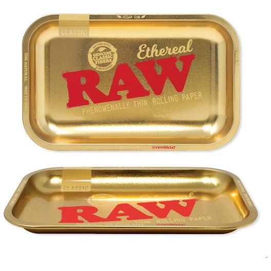 Raw Rolling Tray - Gold Metal Ethereal - Small