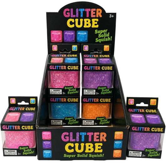 Squish Toy - 12ct - Cube Glitter