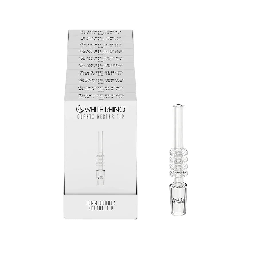 White Rhino - Nectar Collector Tip - 10ct - 10mm Quartz