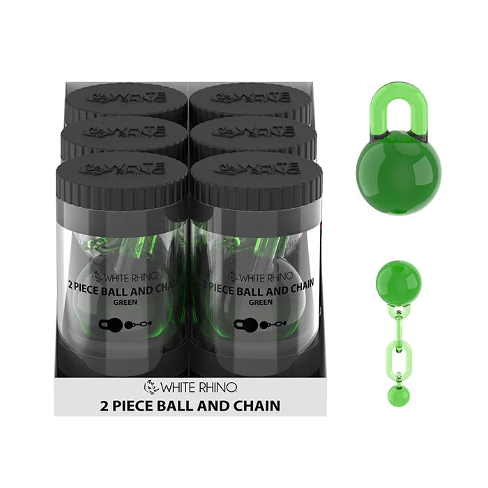 White Rhino - Terp Slurper - 6ct - 2-Piece Ball & Chain - Assorted Colors
