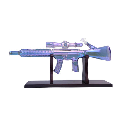WP - 24" Bullet Blizzard Machine Gun Style Water Pipe w/ Display Stand - Assorted Colors