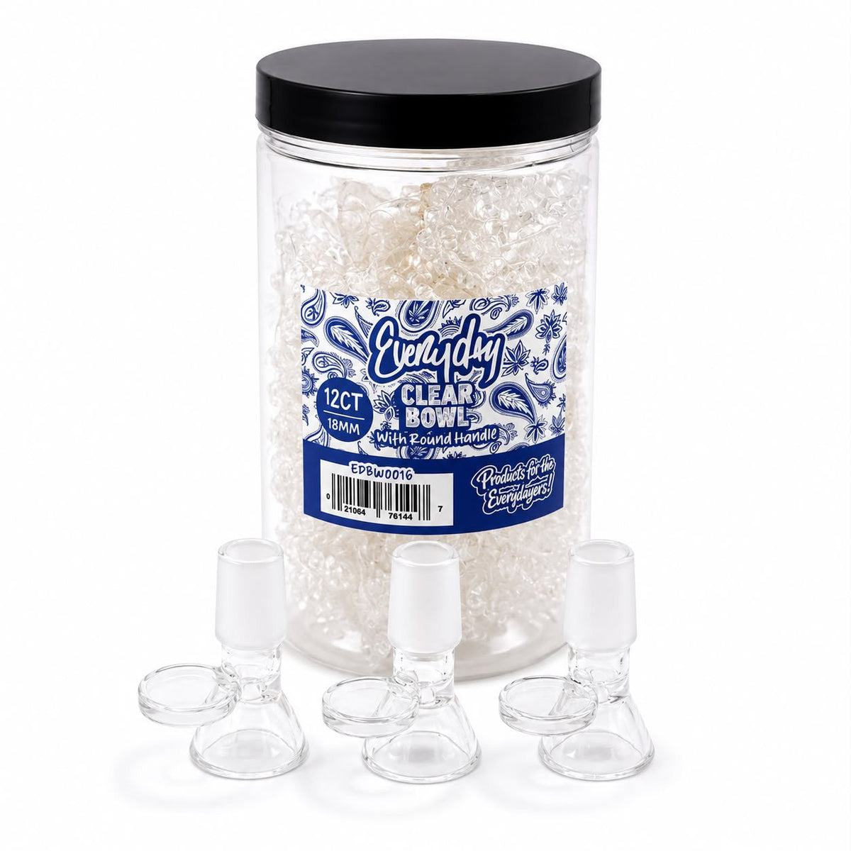 Everyday - Clear Bowl w/ Round Handle - 12ct - Assorted Sizes