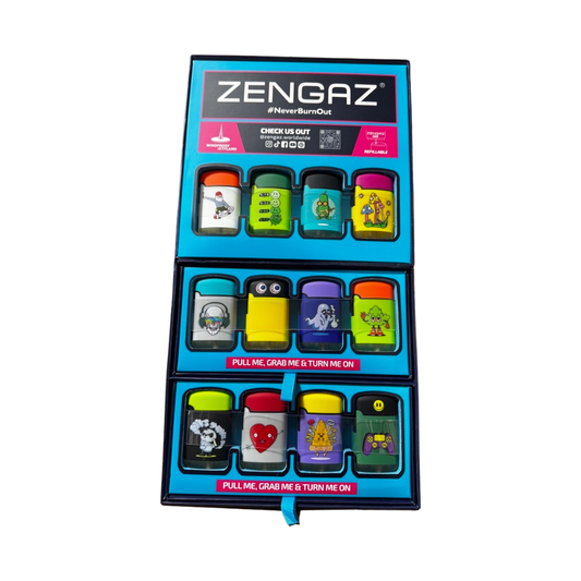 Zengaz Premium Jet Lighters Cube Display - Wing Jet - 48 ct