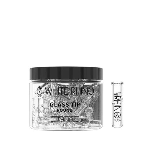 White Rhino - Glass Tips - Round - 50ct