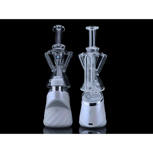 Iridescent Glass - Puffco Top - Dualcycler - Clear w/ Opal
