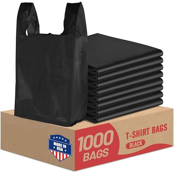 Small Black Shopping Bags (8x5x16) - 1000ct