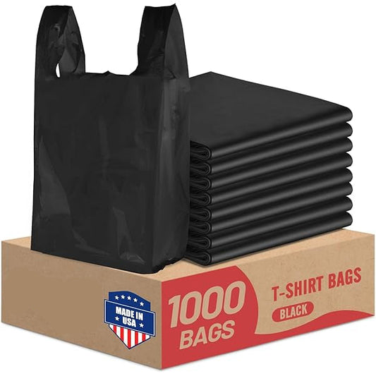 Small Black Shopping Bags (8x5x16) - 1000ct