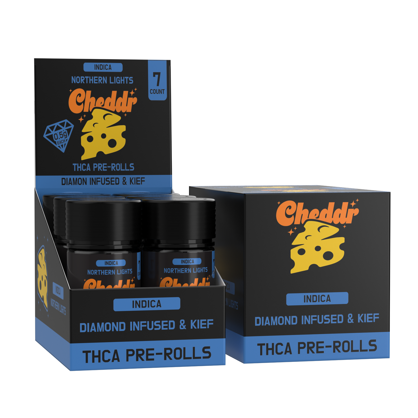 Cheddr .5g Diamond Infused & Kief Pre-Rolls | 7pk - 6ct