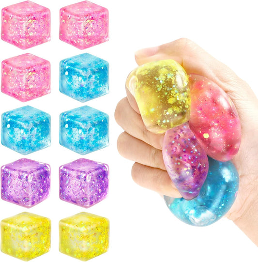 Squish Toy - 12ct - Glitter Ice Cube