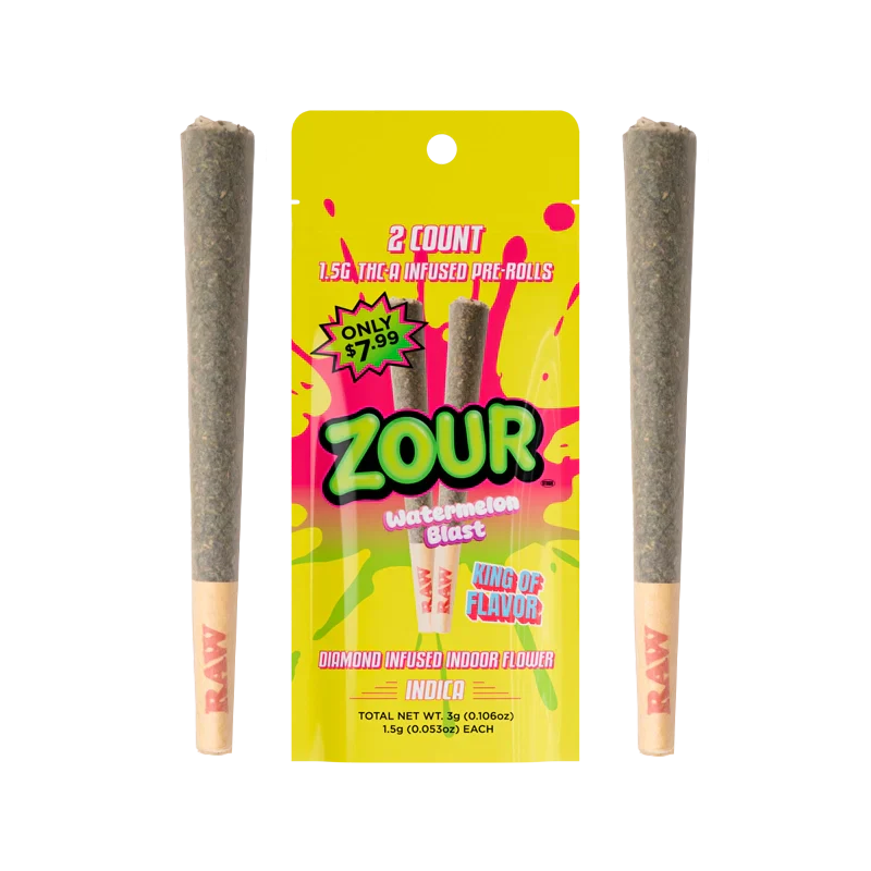 Zour Stash - 1.5G THCA Infused Pre-Rolls - 2pk - 10ct
