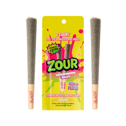 Zour Stash - 1.5G THCA Infused Pre-Rolls - 2pk - 10ct