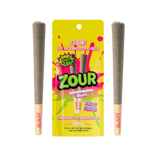Zour Stash - 1.5G THCA Infused Pre-Rolls - 2pk - 10ct
