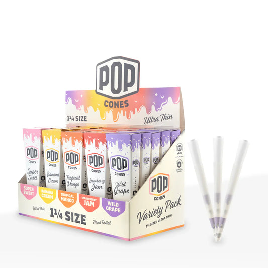 Pop - Cones - Unbleached 1 1/4 - Asst 2.0 - 6pk - 25ct