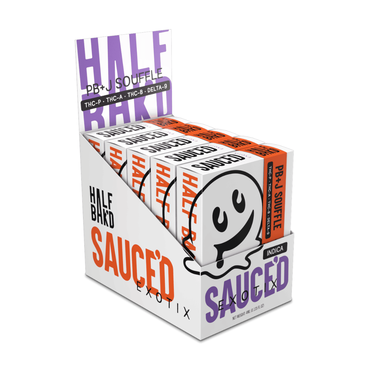 Half Bak'd - 4g Dispo - Sauce'd Exotix THC-P - 5ct Variety Pack