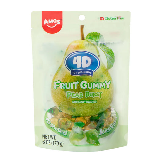 Amos - 4D Fruit Gummy Juice Filled Candy - 6oz - 12ct