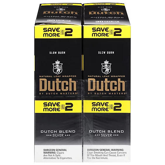 Dutch - Cigarillos - Dutch Blend Silver - 2pk - 30ct [ 2276G ]