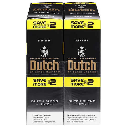 Dutch - Cigarillos - Dutch Blend Silver - 2pk - 30ct [ 2276G ]