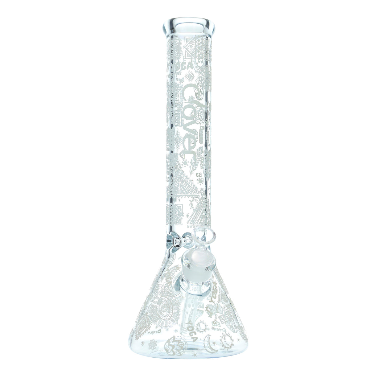 Clover - WP - 14" 7mm Glow in the Dark Beaker w/ Ash Catcher
