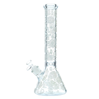 Clover - WP - 14" 7mm Glow in the Dark Beaker w/ Ash Catcher
