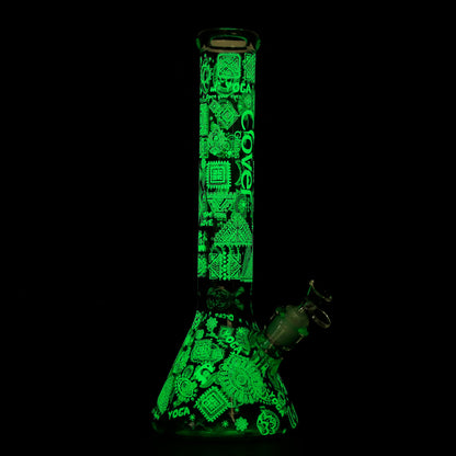 Clover - WP - 14" 7mm Glow in the Dark Beaker w/ Ash Catcher