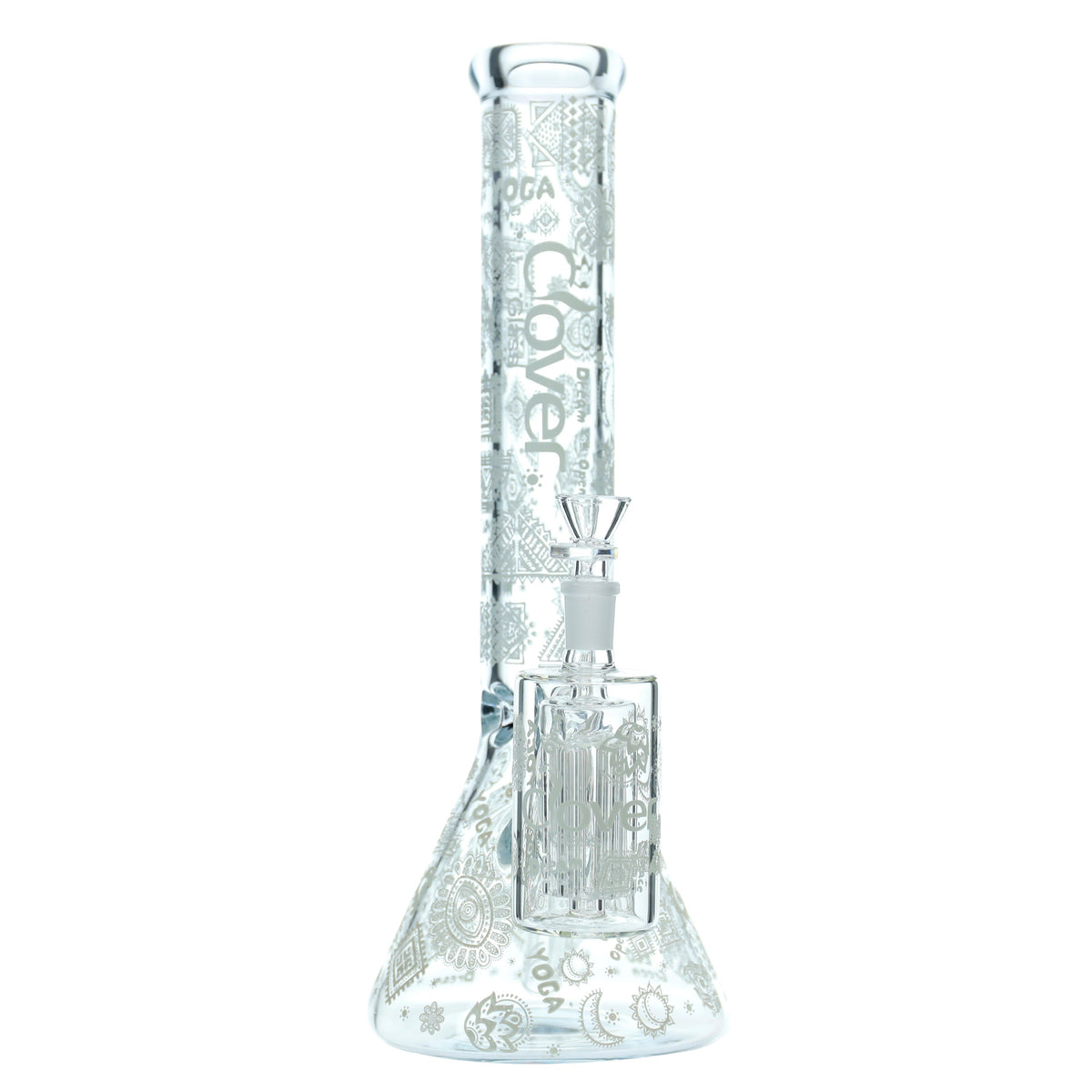 Clover - WP - 14" 7mm Glow in the Dark Beaker w/ Ash Catcher