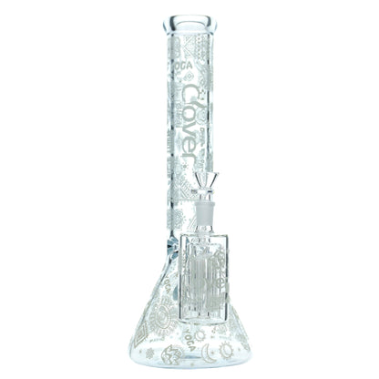 Clover - WP - 14" 7mm Glow in the Dark Beaker w/ Ash Catcher