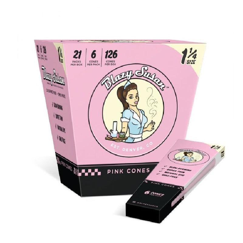 Blazy Susan - Cones - Pink - 1 1/4  - 6pk - 21ct