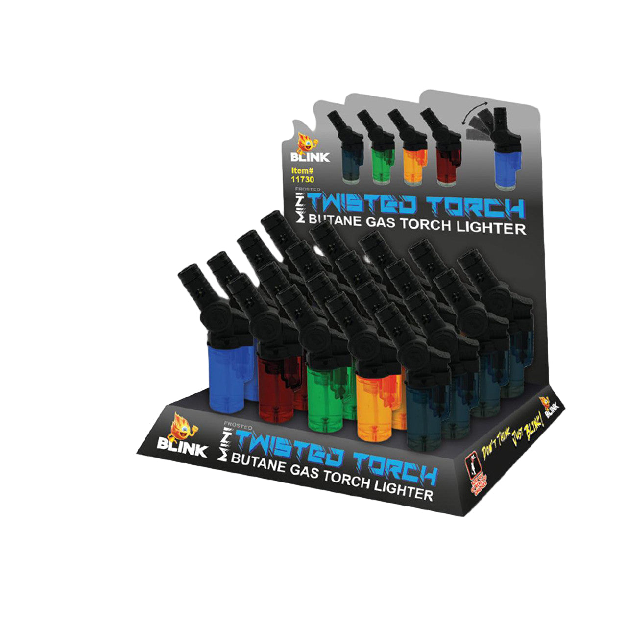 Blink Butane Mini Frosted Twisted Torches - 20ct