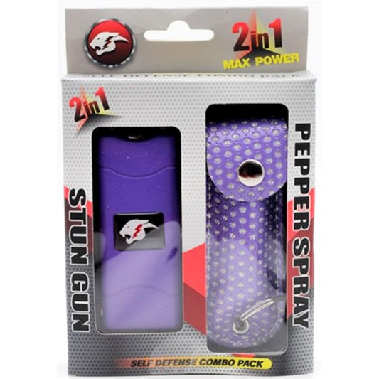 Stun Gun + Pepper Spray - Purple Bling - CH-13PRB