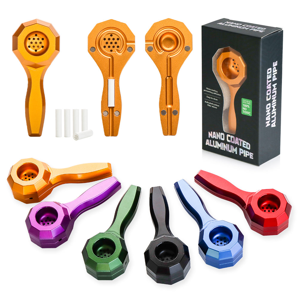 Hand Pipe - Aluminum w/ Magnetic Lid - Asst [ CTP082 ]