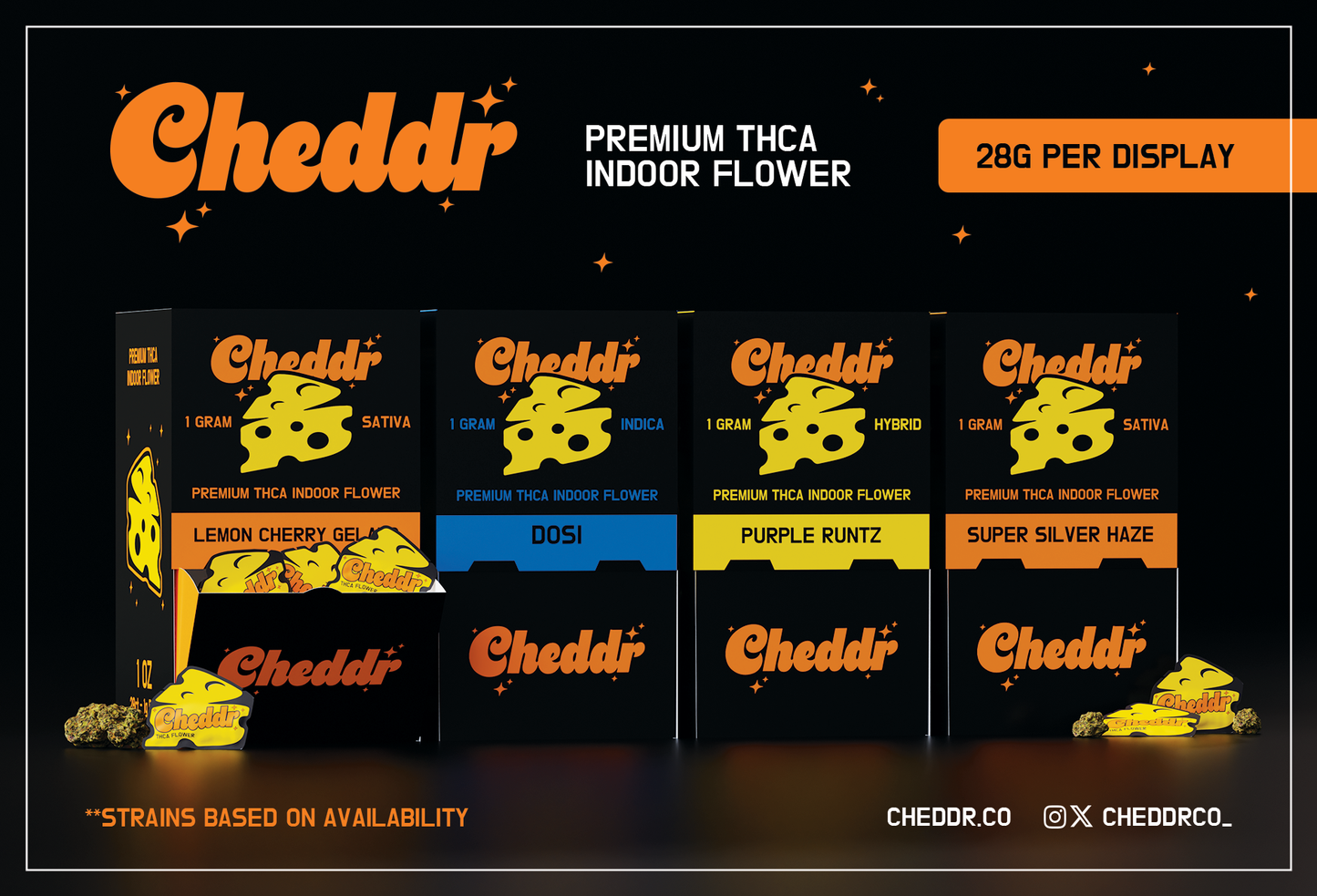 Cheddr 1g Flower | THC-A | 28ct