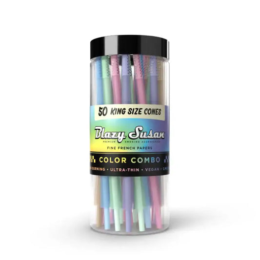 Blazy Susan Color Combo Cones - King Size - 50ct Jar