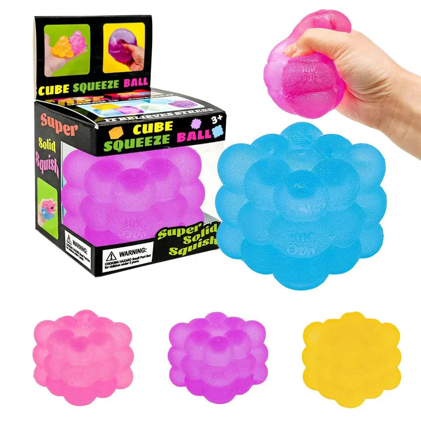 Squish Toy - 12ct - Cube w/ Spheres