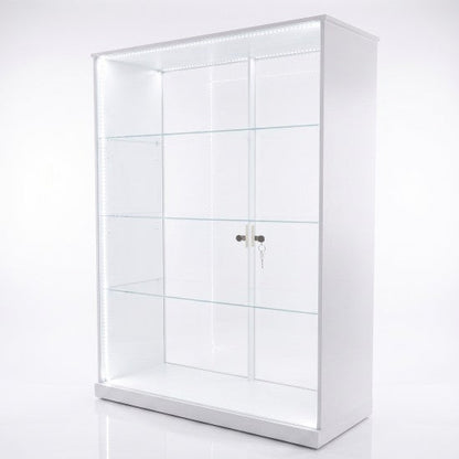 Acrylic 4 Tier Counter LED w/ Doors Display