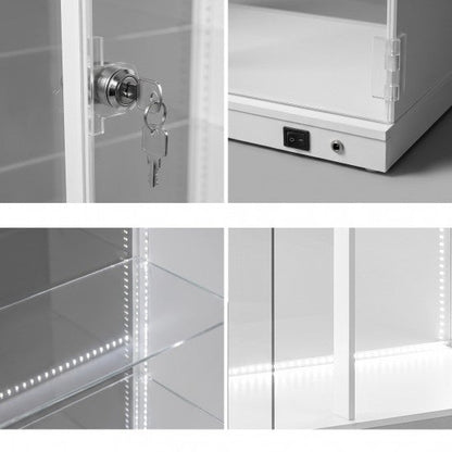 Acrylic 4 Tier Counter LED w/ Doors Display