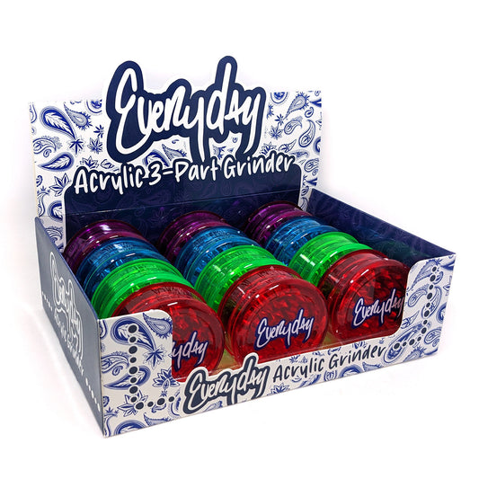 Everyday - Acrylic 3-Part Grinder - 12ct