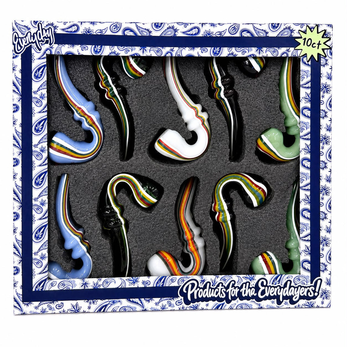 Everyday - Rasta Sherlock Hand Pipes - 10ct