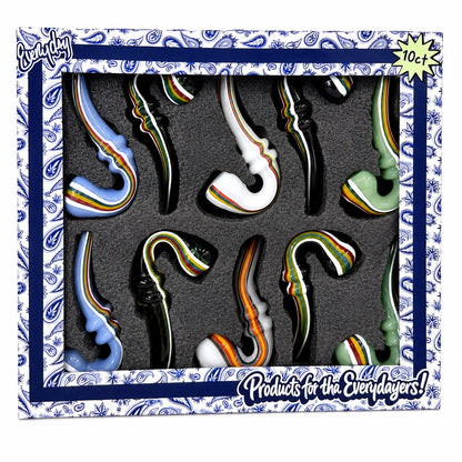 Everyday - Rasta Sherlock Hand Pipes - 10ct