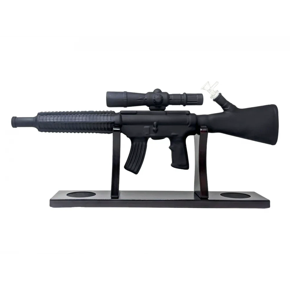 WP - 24" Bullet Blizzard Machine Gun Style Water Pipe w/ Display Stand - Assorted Colors