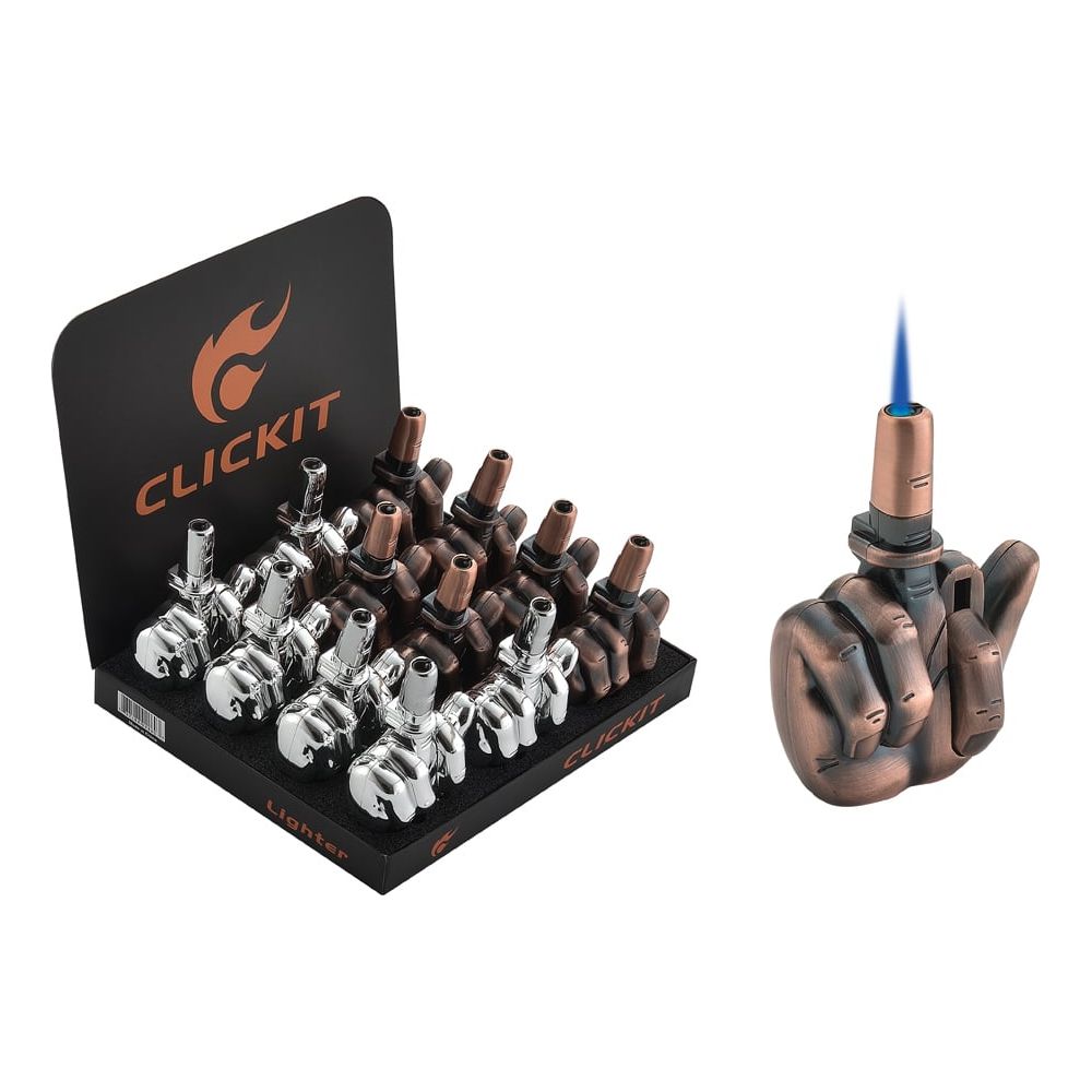 Clickit - Torch Lighter - Middle Finger - 12ct