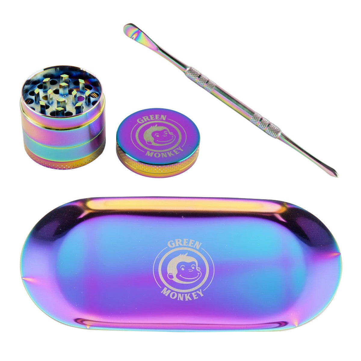 Green Monkey - Grinder & Tray Kit - Rainbow