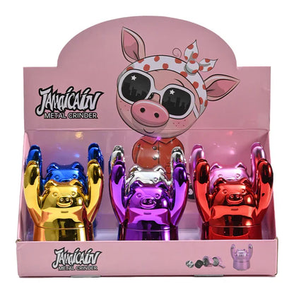Grinders - 4pc Piggy Shaped Design Zinc Alloy - 6ct [ #31 ]