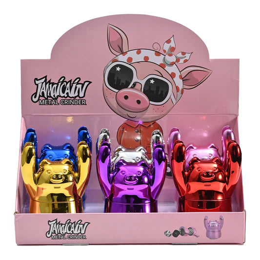 Grinders - 4pc Piggy Shaped Design Zinc Alloy - 6ct [ #31 ]
