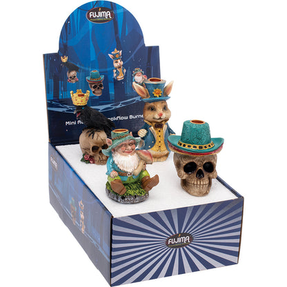 Fujima - Assorted Mini Backflow Cone Incense Burners - 4ct